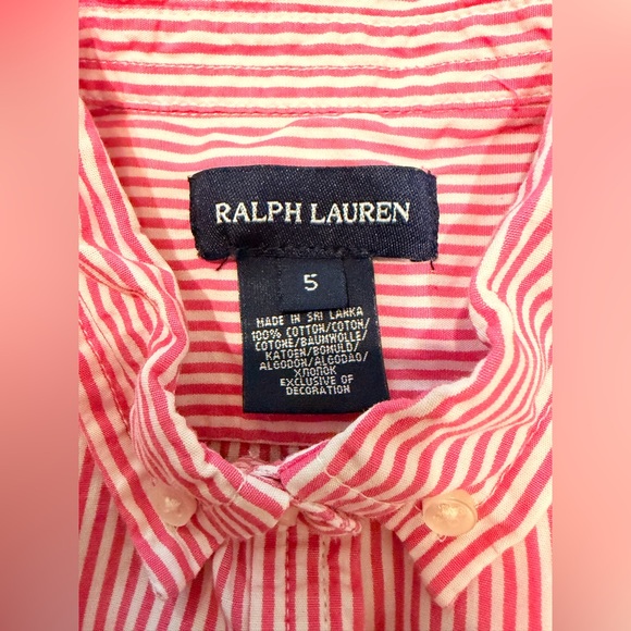 Ralph Lauren Kids Dress in Pink and White Stripes - Picture 4 of 4